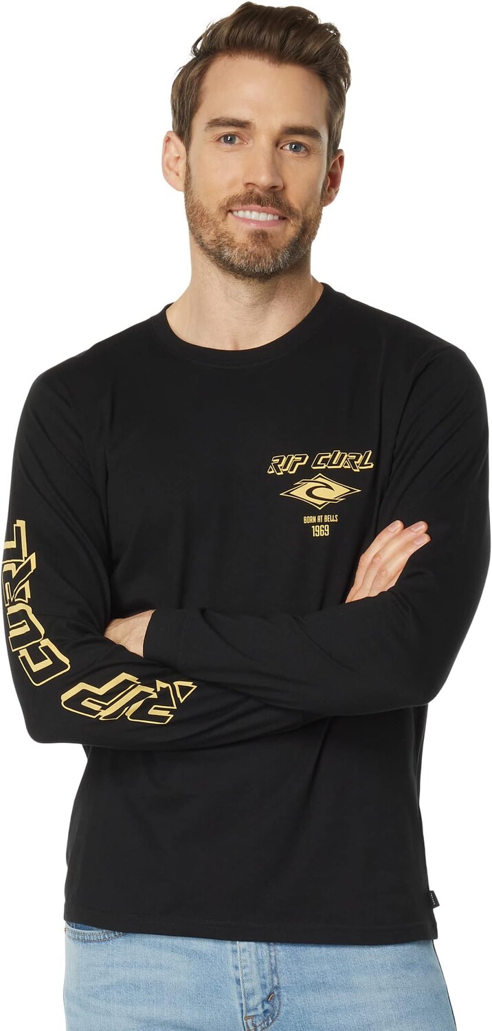 

Футболка с длинным рукавом Fade Out Icon Rip Curl, цвет Black/Yellow
