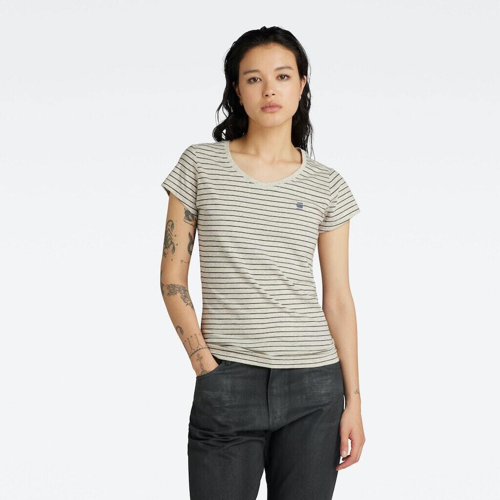 

Футболка G Star Raw, цвет milk htr-grey asphalt stripe