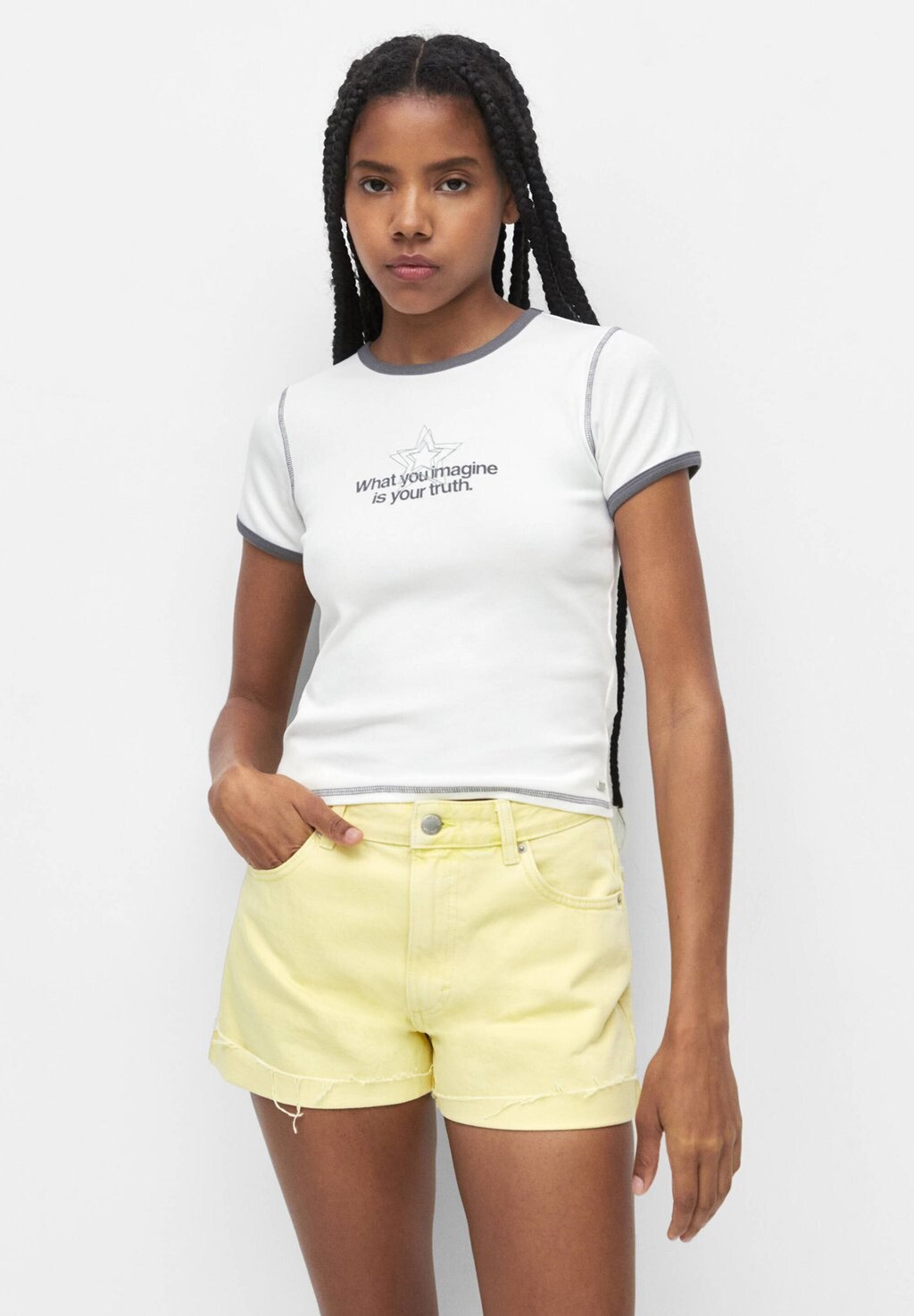

Футболка с принтом PULL&BEAR, белый