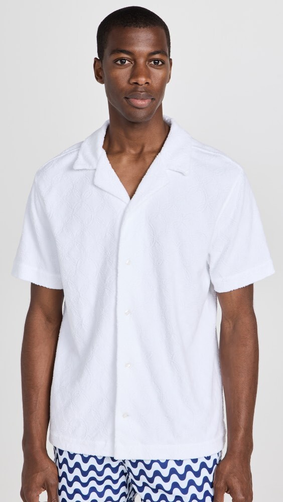 

Рубашка Frescobol Carioca Roberto Terry Shirt Trelica Jacquard, белый