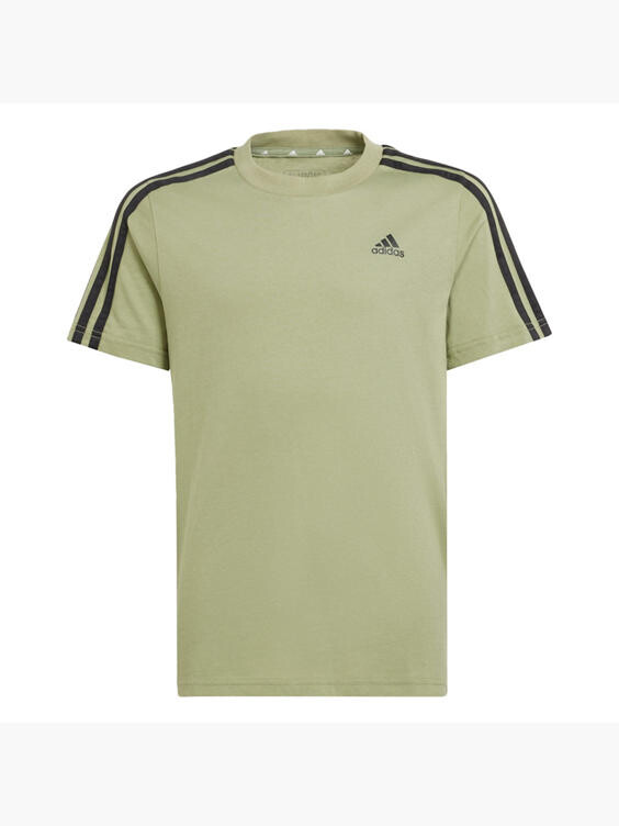 

Хлопковая футболка Essentials с 3 полосками Adidas, зеленый