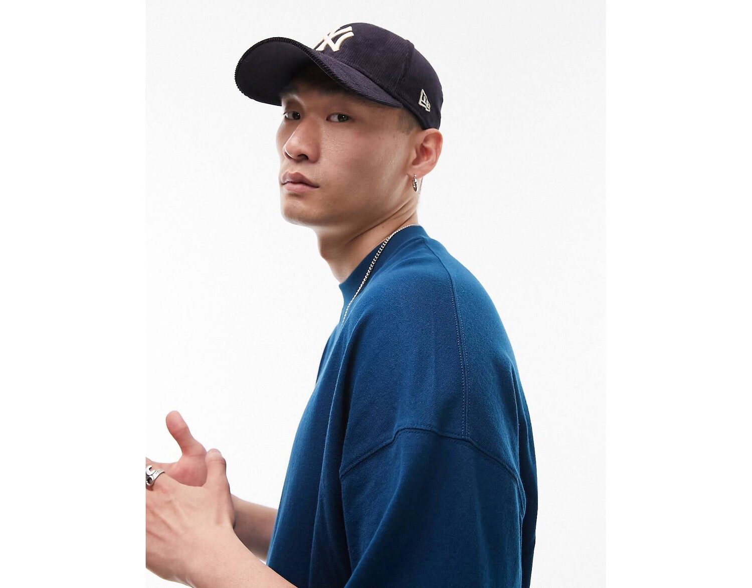 

Темно-синяя футболка оверсайз Topman Extreme, Синий