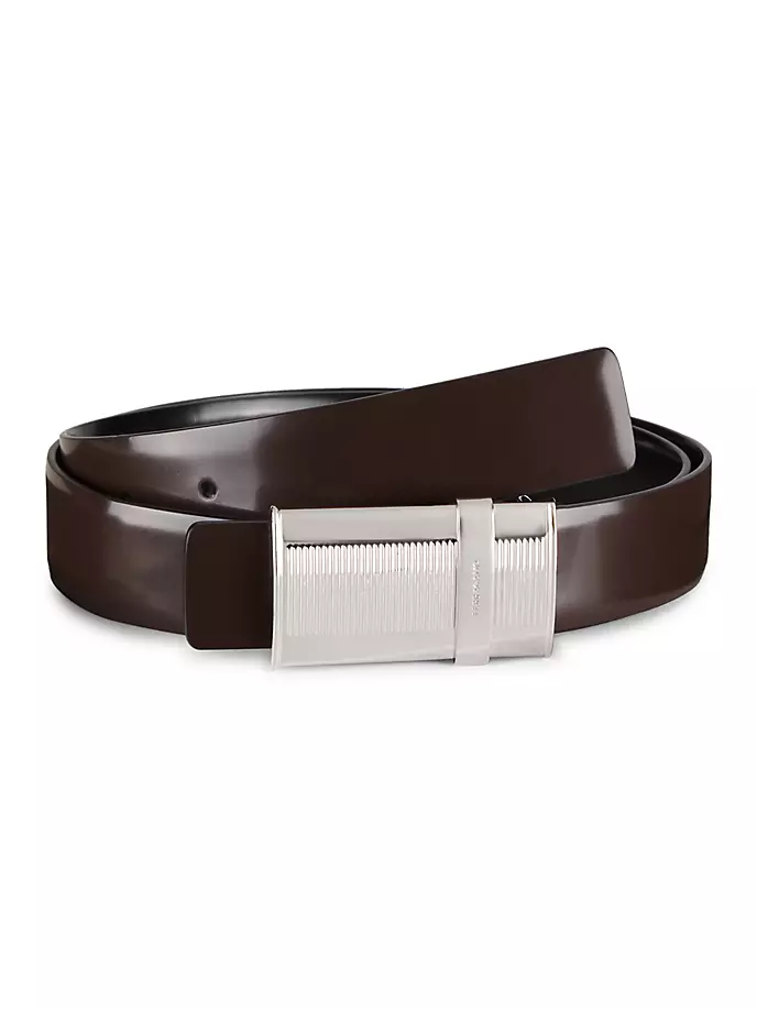 

Кожаный ремень в форме коробочки Ferragamo, цвет brown nero