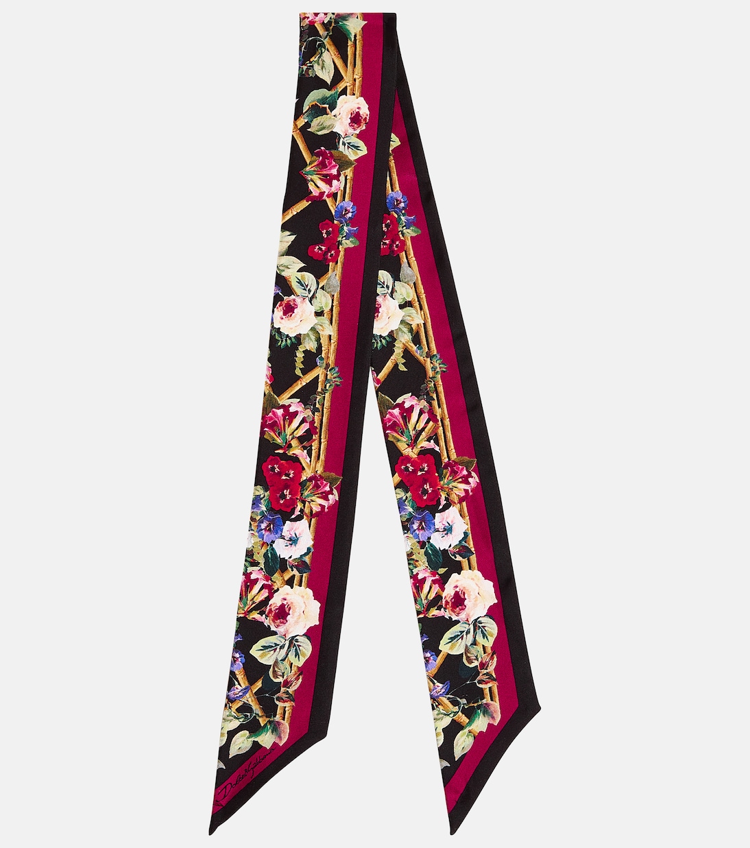цена Шелковый шарф с цветочным принтом Dolce&Gabbana, мультиколор