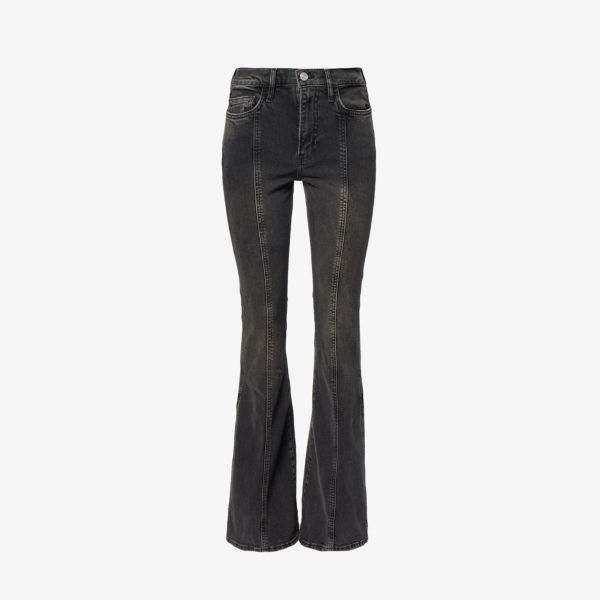 Расклешенные джинсы Le High Flare из эластичного денима с высокой посадкой Frame, цвет obsidian