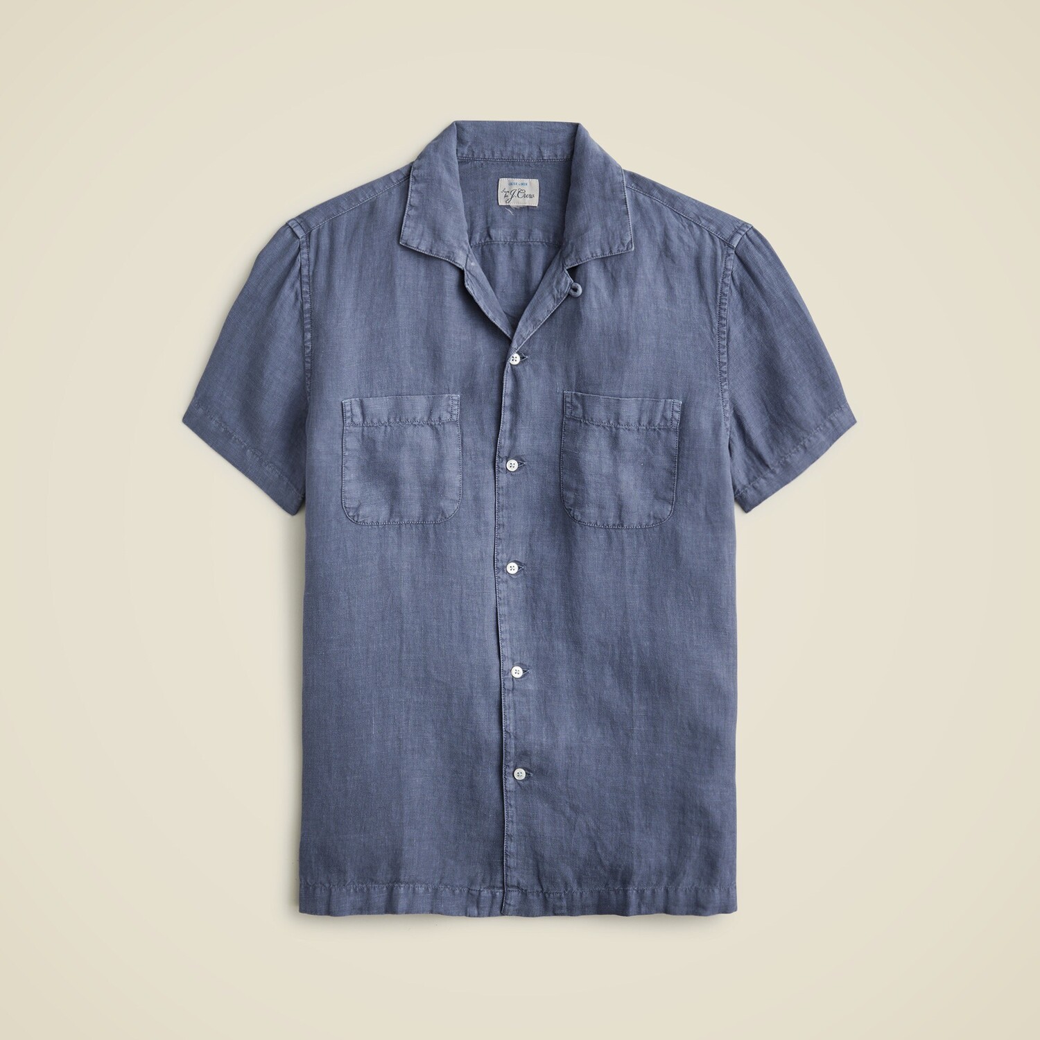 

Рубашка с короткими рукавами Baird McNutt Irish Linen с воротником-стойкой J.Crew, индиго