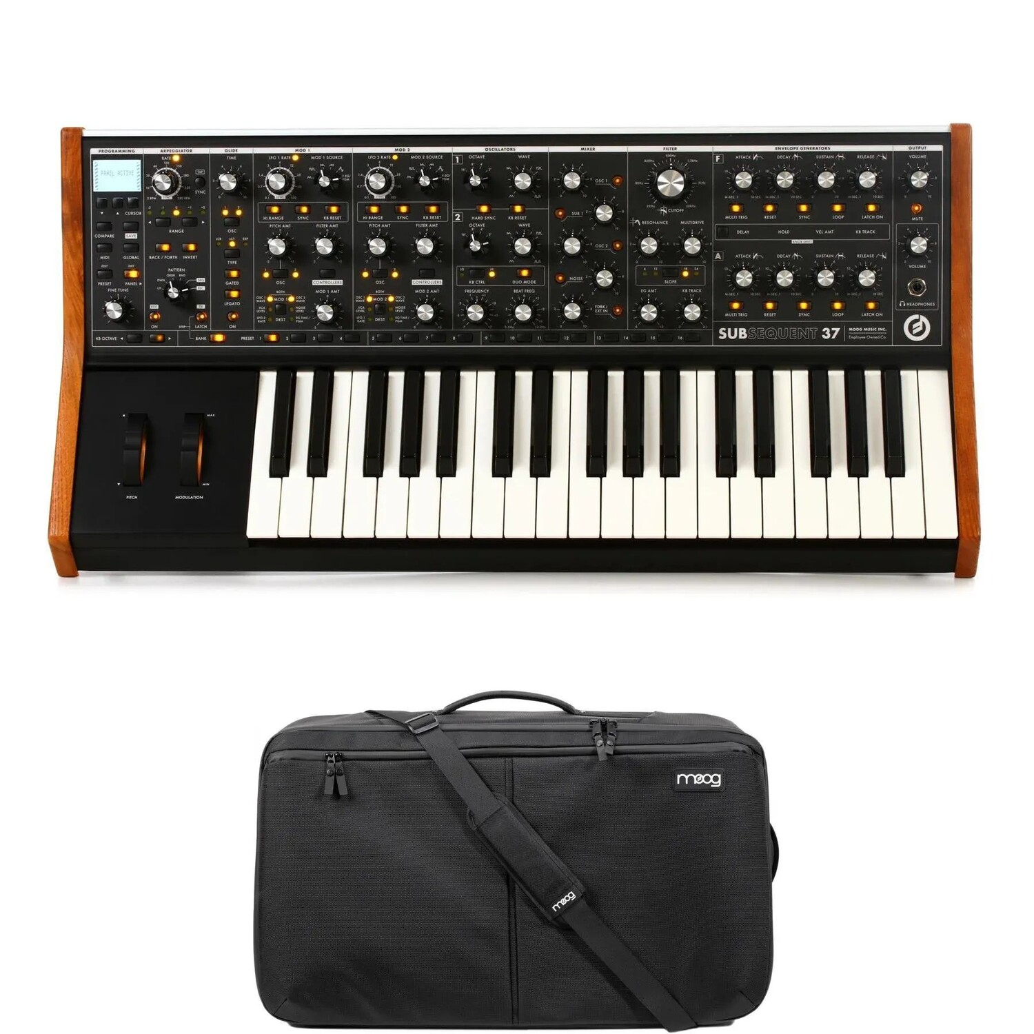 

Аналоговый синтезатор Moog Follow 37 в полужестком корпусе