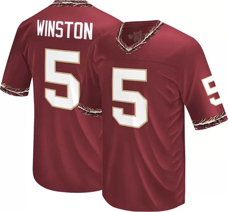 

Retro Brand Мужская футбольная майка семинолов штата Флорида Jameis Winston # 5 Garnet Replica