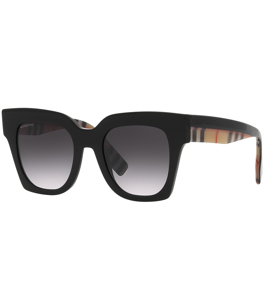 Burberry Женские квадратные солнцезащитные очки Kitty BE4364 Kitty 49 мм, черный