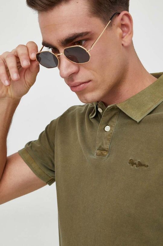 

Хлопковое поло Pepe Jeans, зеленый