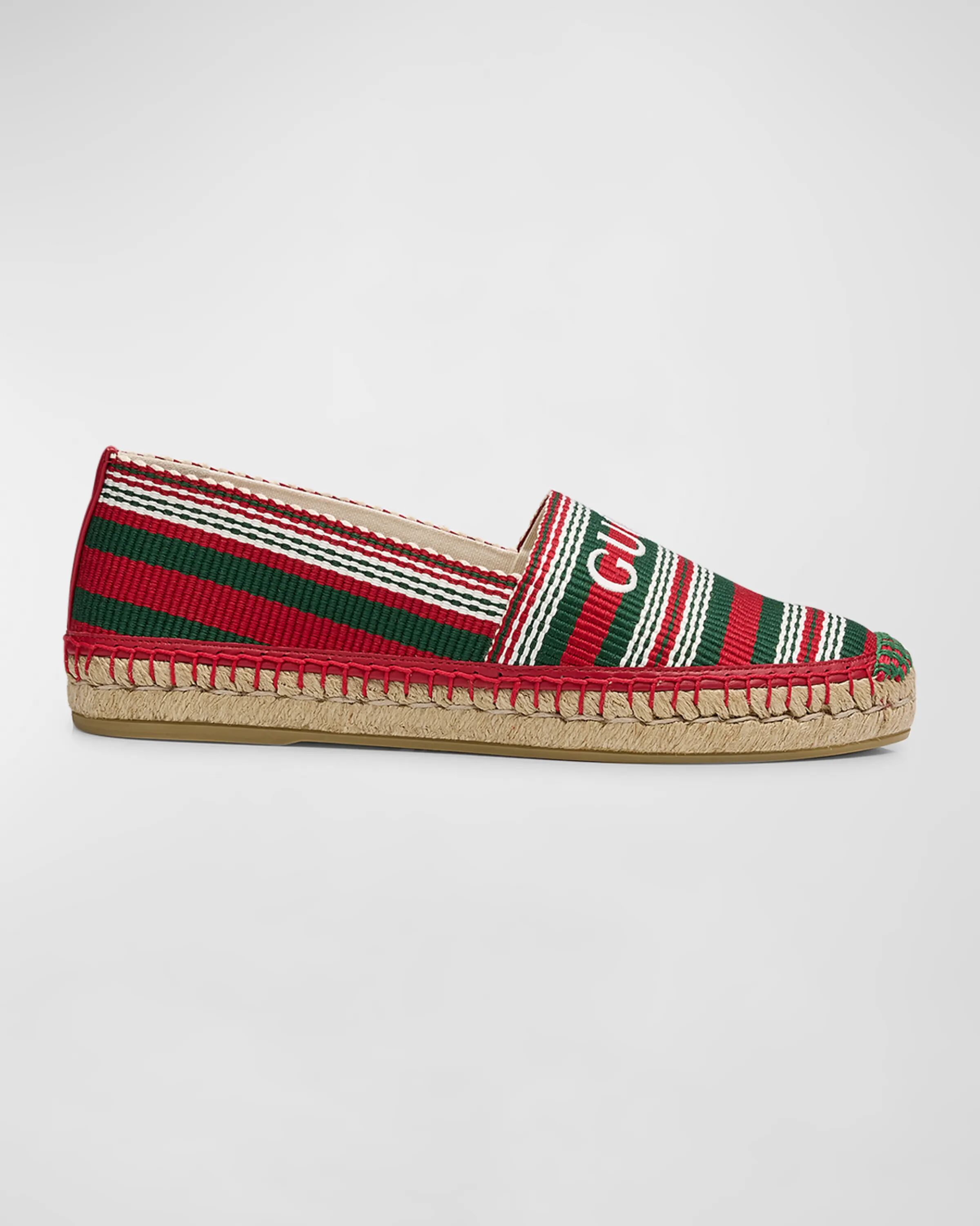 

Эспадрильи Sabela с вышитым логотипом Gucci, цвет White Red Green