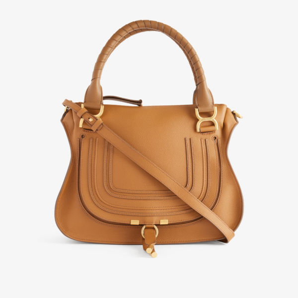 Кожаная сумка через плечо marcie среднего размера Chloé, коричневый
