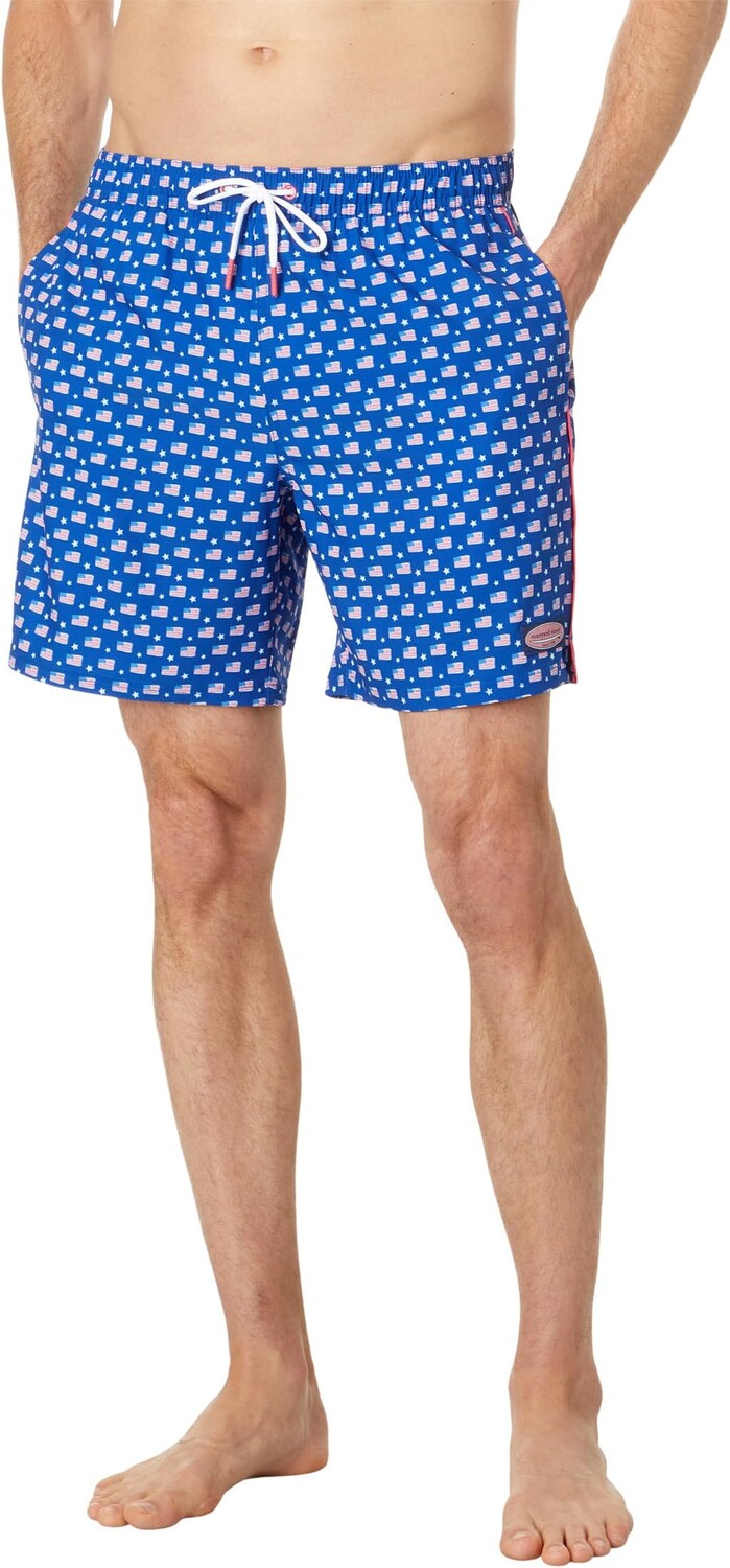 

Счастливые плавки с принтом Vineyard Vines, цвет Flag Captains Blue