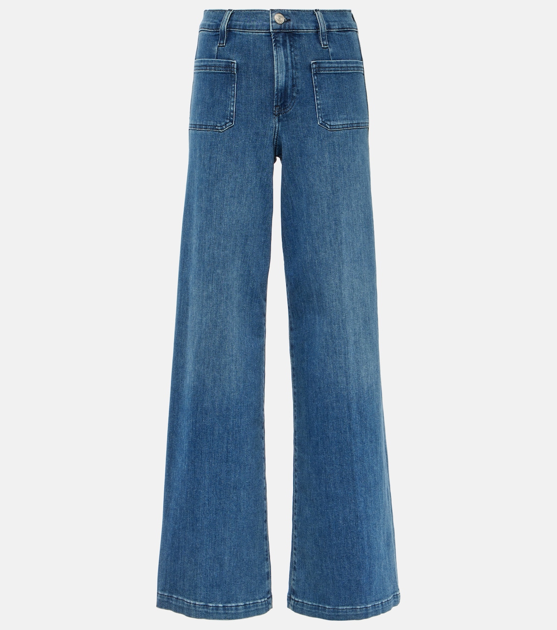 Расклешенные джинсы с высокой посадкой Frame, синий