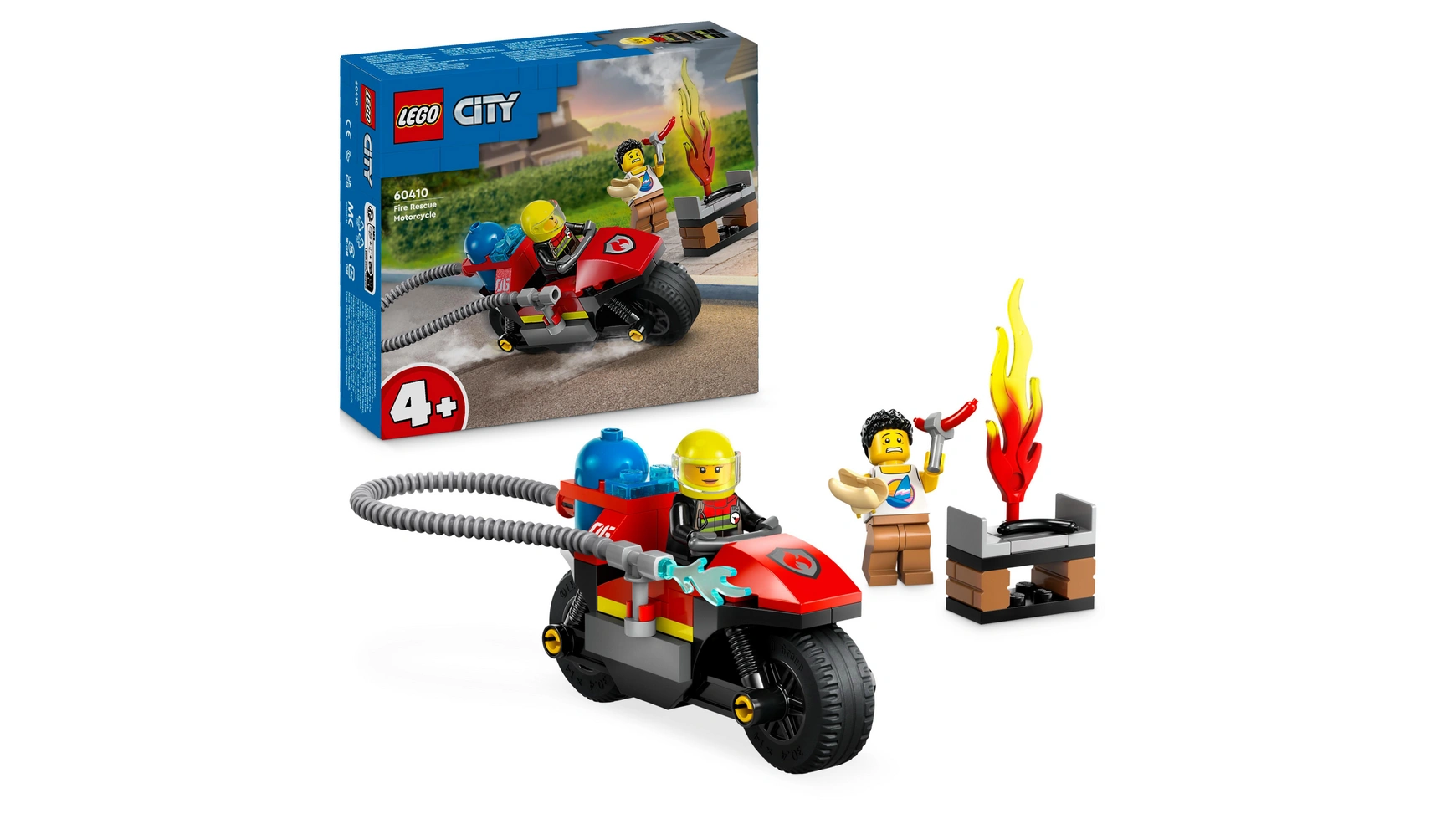 Lego City Пожарная машина, игрушка пожарная машина с мотоциклом