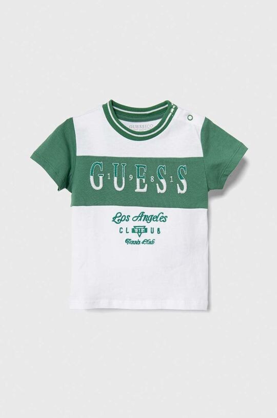 

Детская хлопковая футболка Guess, зеленый