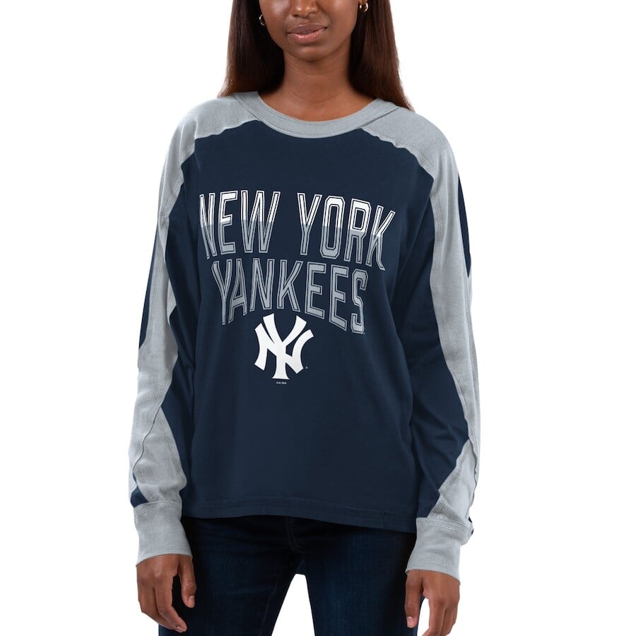 

Футболка с длинным рукавом G-III 4Her by Carl Banks New York Yankees, нави