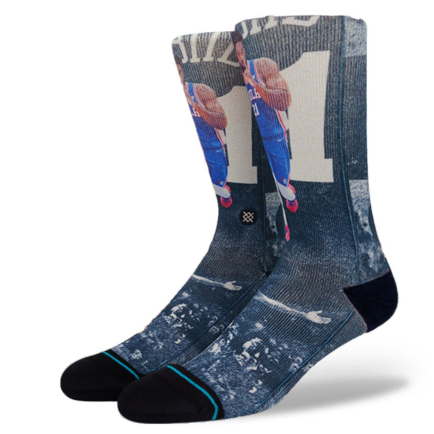 

Мужские носки Stance Joel Embiid Philadelphia 76ers Scratched Player Crew