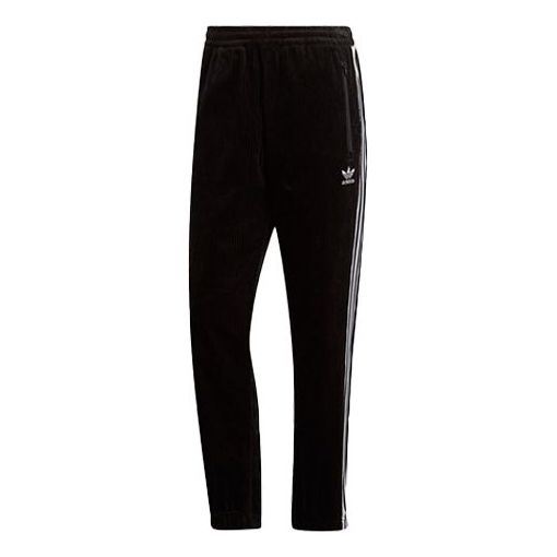 Спортивные штаны adidas originals Cord BB TP Retro corduroy Stripe Casual Sports Long Pants Black, черный