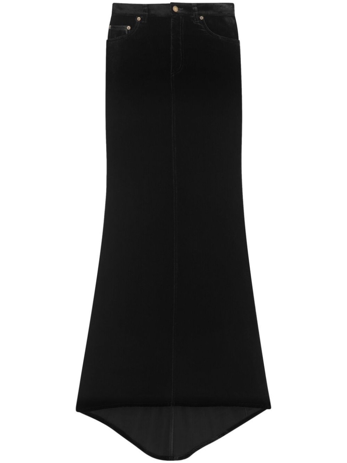 

Saint Laurent юбка с бархатным эффектом, черный