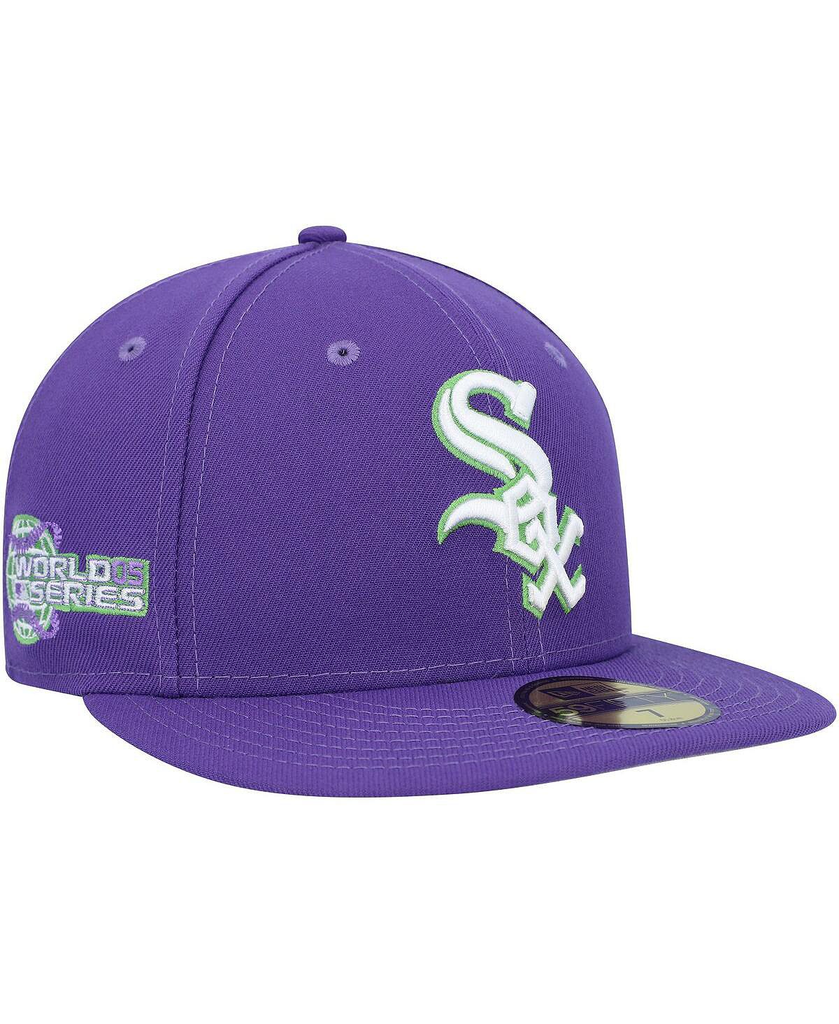 Мужская фиолетовая кепка Chicago White Sox Lime с боковой нашивкой 59FIFTY. New Era