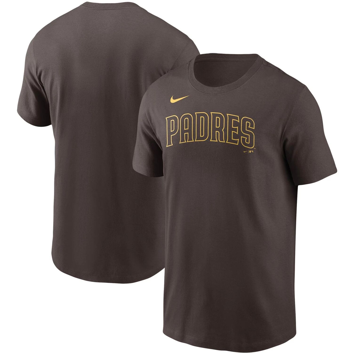 Мужская коричневая футболка с надписью San Diego Padres Team Nike
