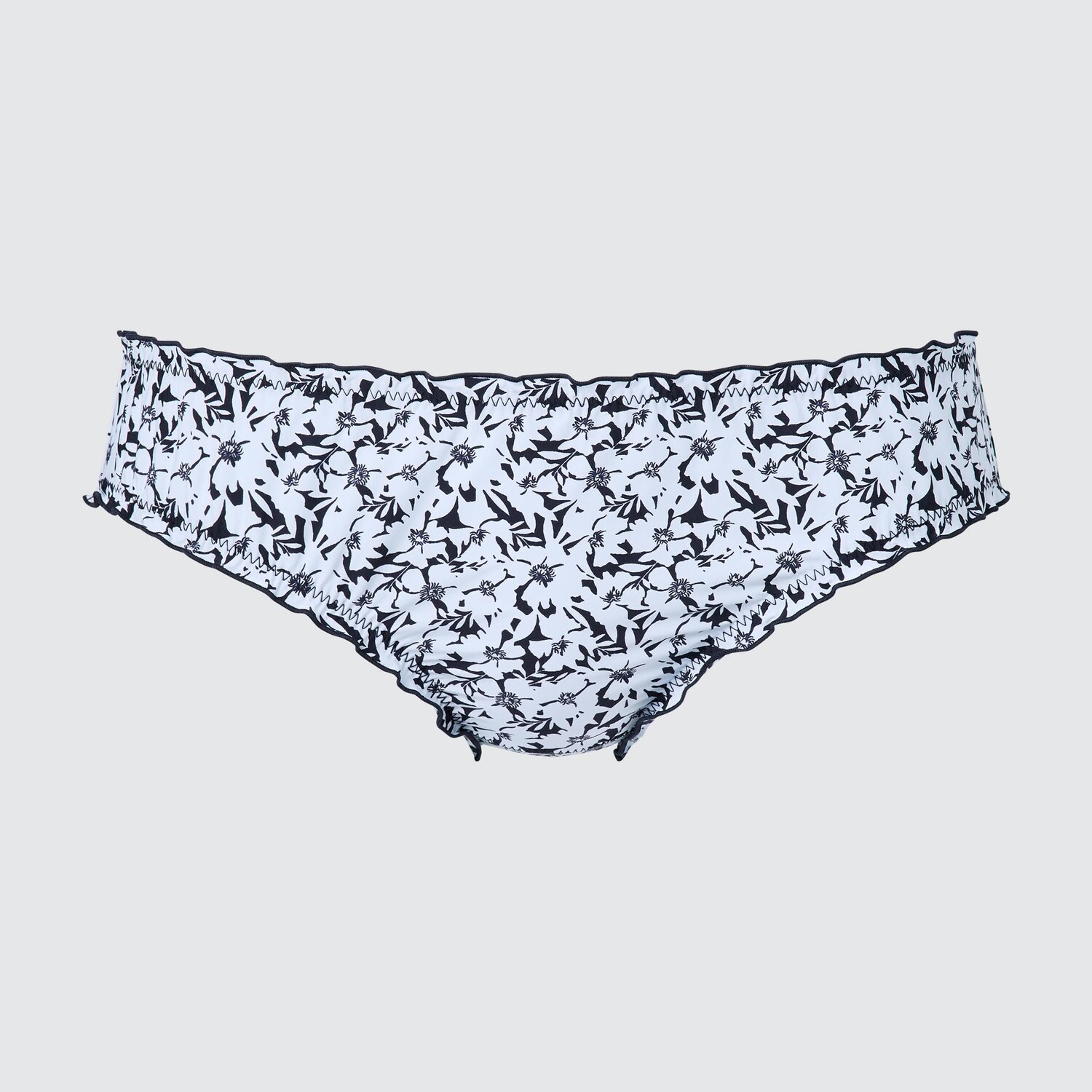 

Трусы со средней посадкой и оборками с цветочным принтом Uniqlo, темно-синий