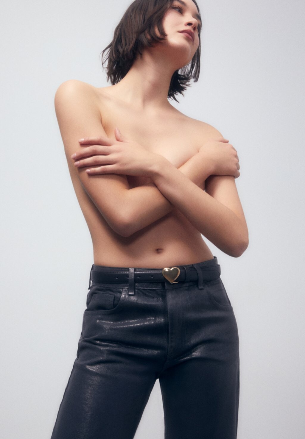 

Ремень With Heart Buckle PULL&BEAR, черный