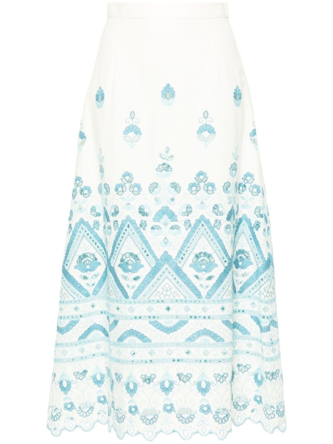 

ETRO юбка миди с английской вышивкой, белый