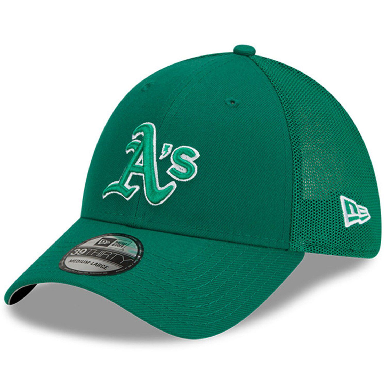 

Мужская гибкая кепка New Era Green Oakland Athletics ко Дню Святого Патрика 39THIRTY