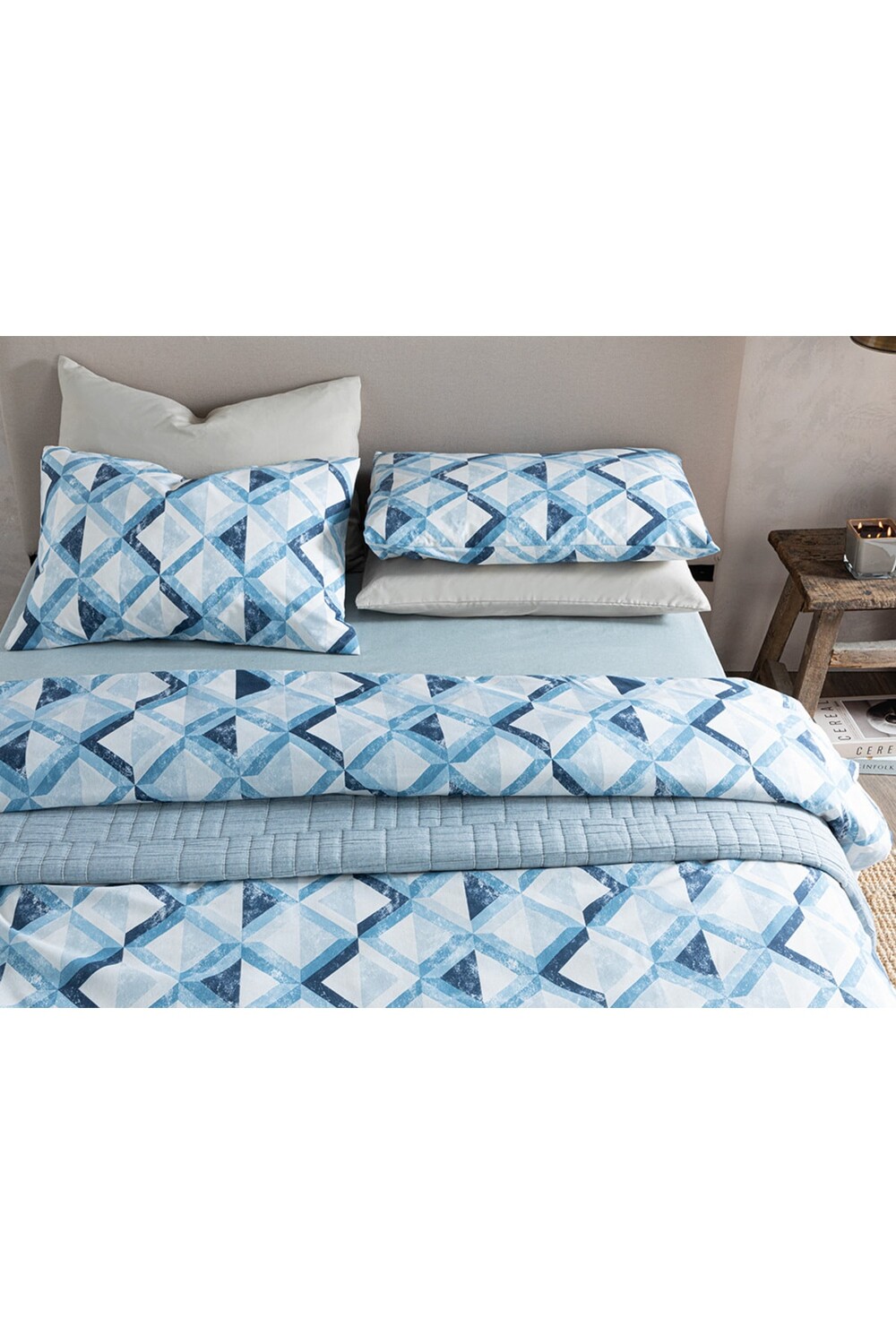 

Комплект пододеяльников English Home Cloudy Argyle Easy Iron двойной, синий