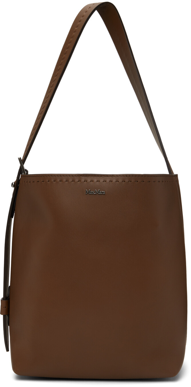 

Коричневая маленькая кожаная большая сумка Archetipo Max Mara, цвет Brown