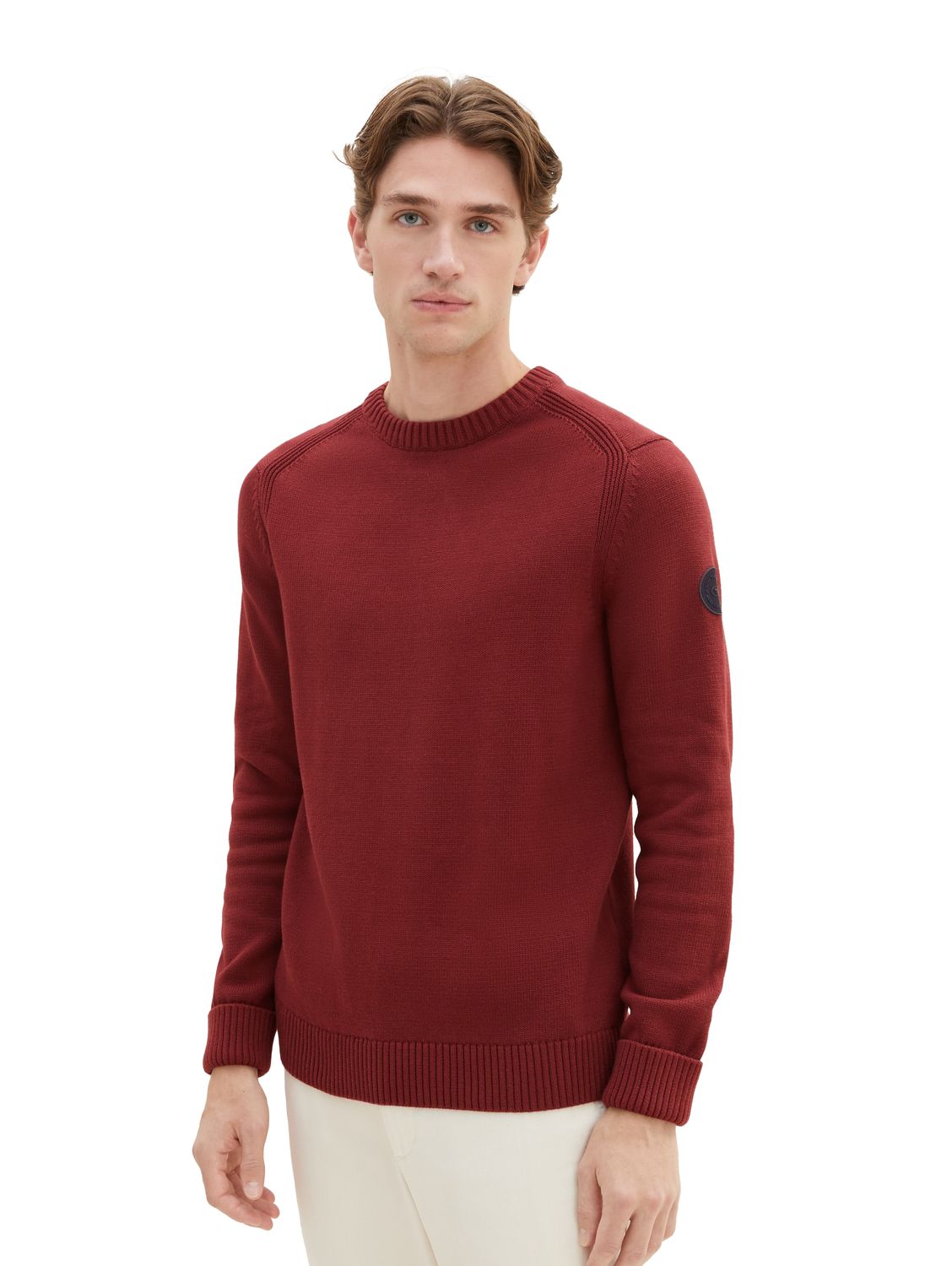 Пуловер Tom Tailor CREWNECK KNIT, красный