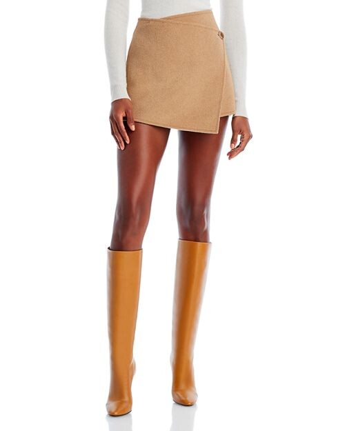 

Двусторонняя мини-юбка с двусторонним запахом Proenza Schouler White Label, цвет Tan/Beige