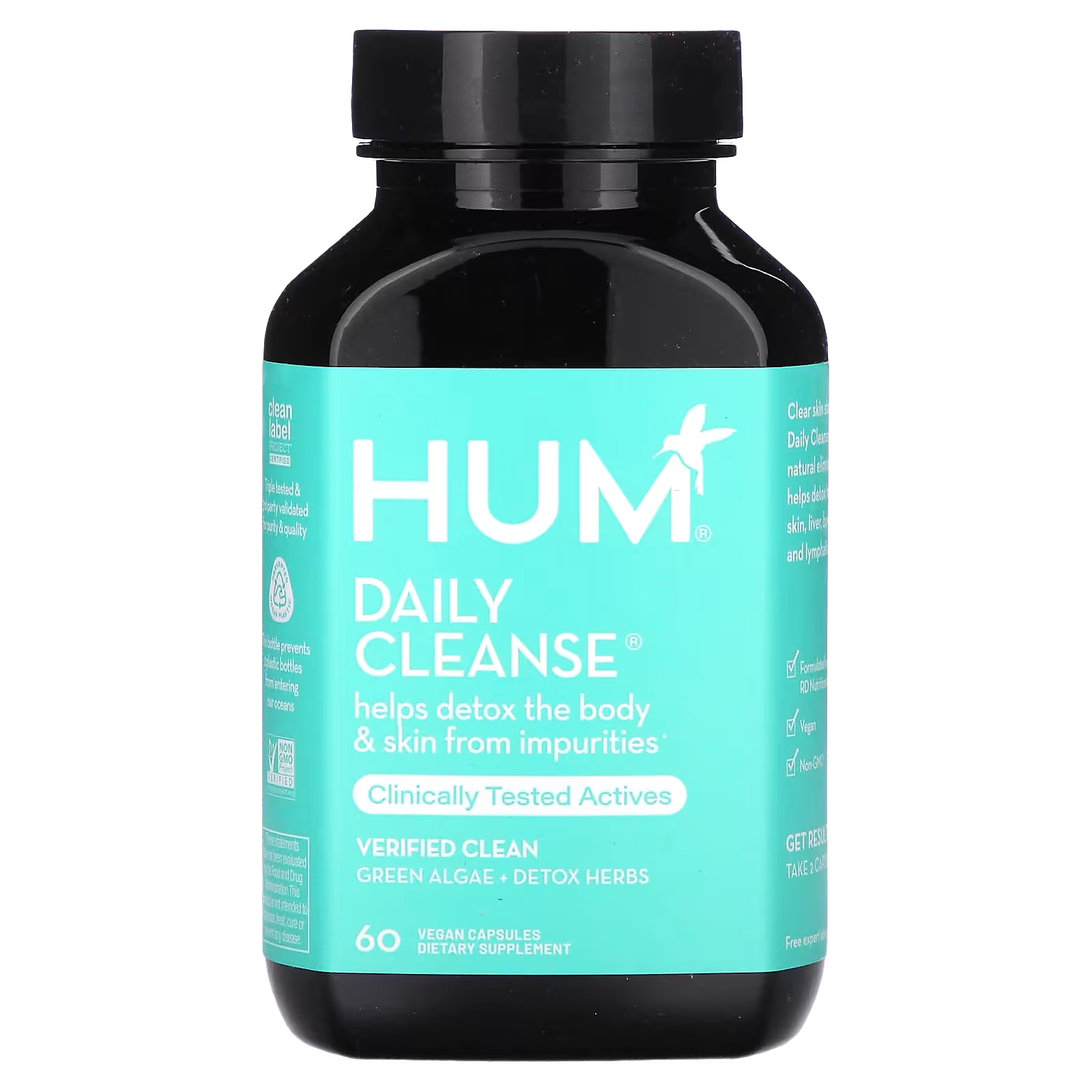 HUM Nutrition Daily Cleanse, 60 капсул садов алексей очищение печени и почек детокс жизнь без токсинов