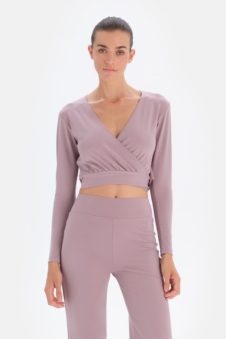 Короткая блузка с нахлестом Dagi, фиолетовый