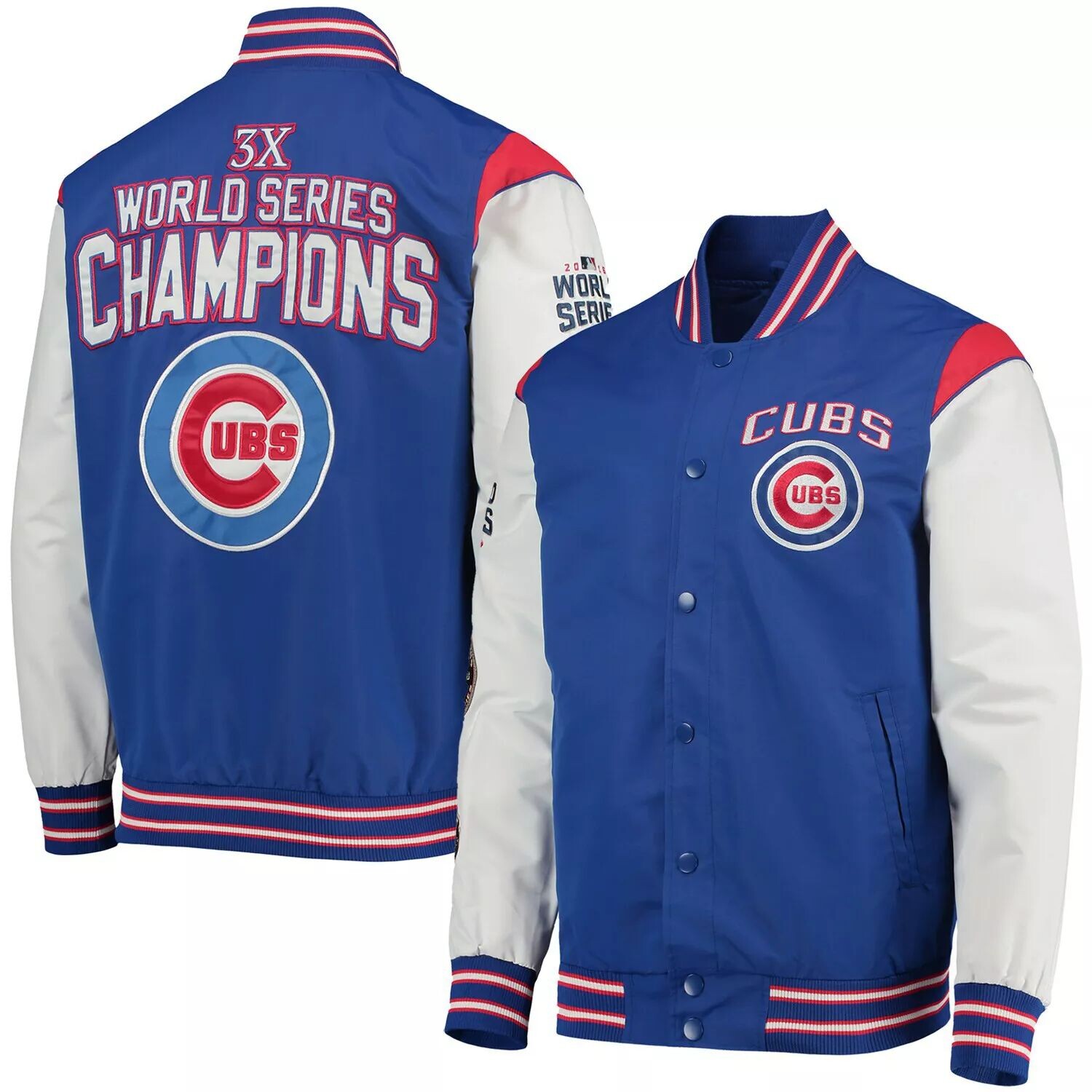 

Мужская спортивная куртка Carl Banks Royal/Red Chicago Cubs Complete Game с памятной кнопкой на кнопках G-III