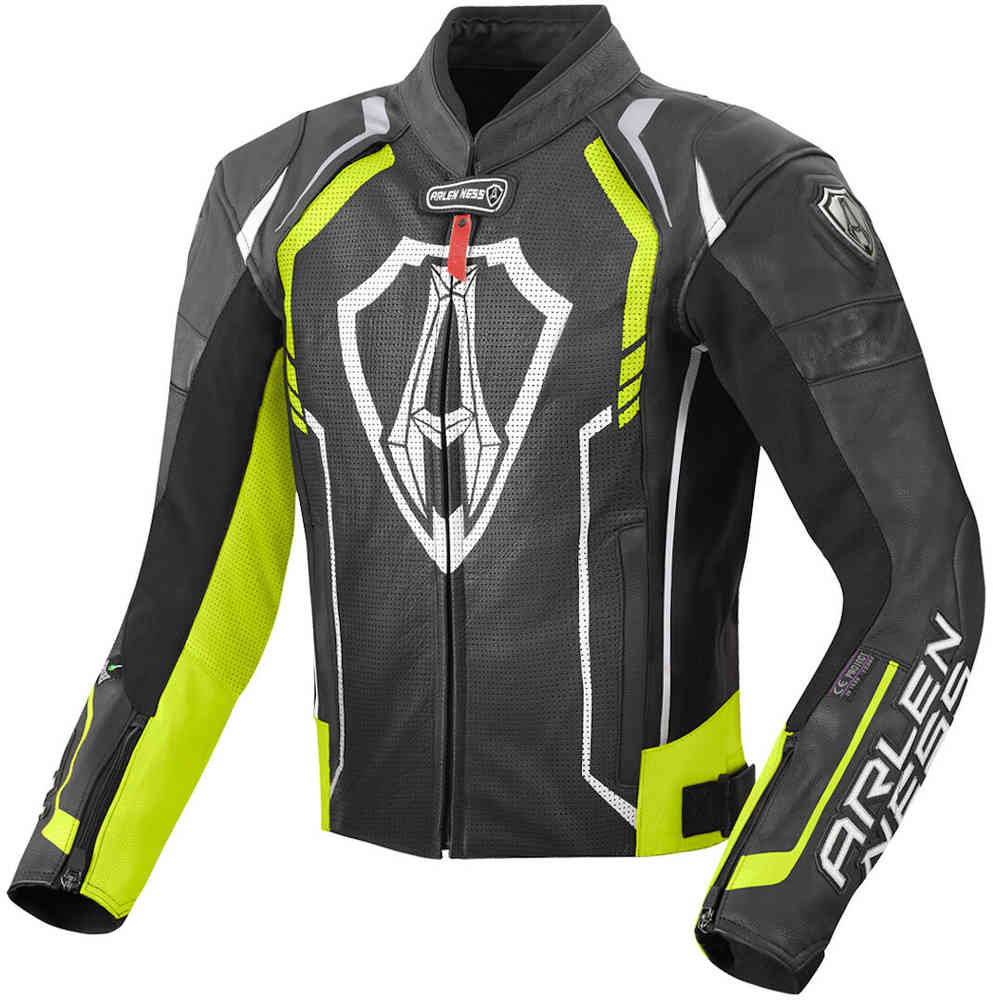 Кожаная куртка для трекового мотоцикла Arlen Ness, черный желтый arlen size 40