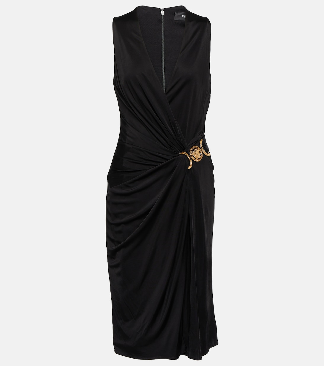 Платье миди с драпировкой medusa '95 Versace, черный