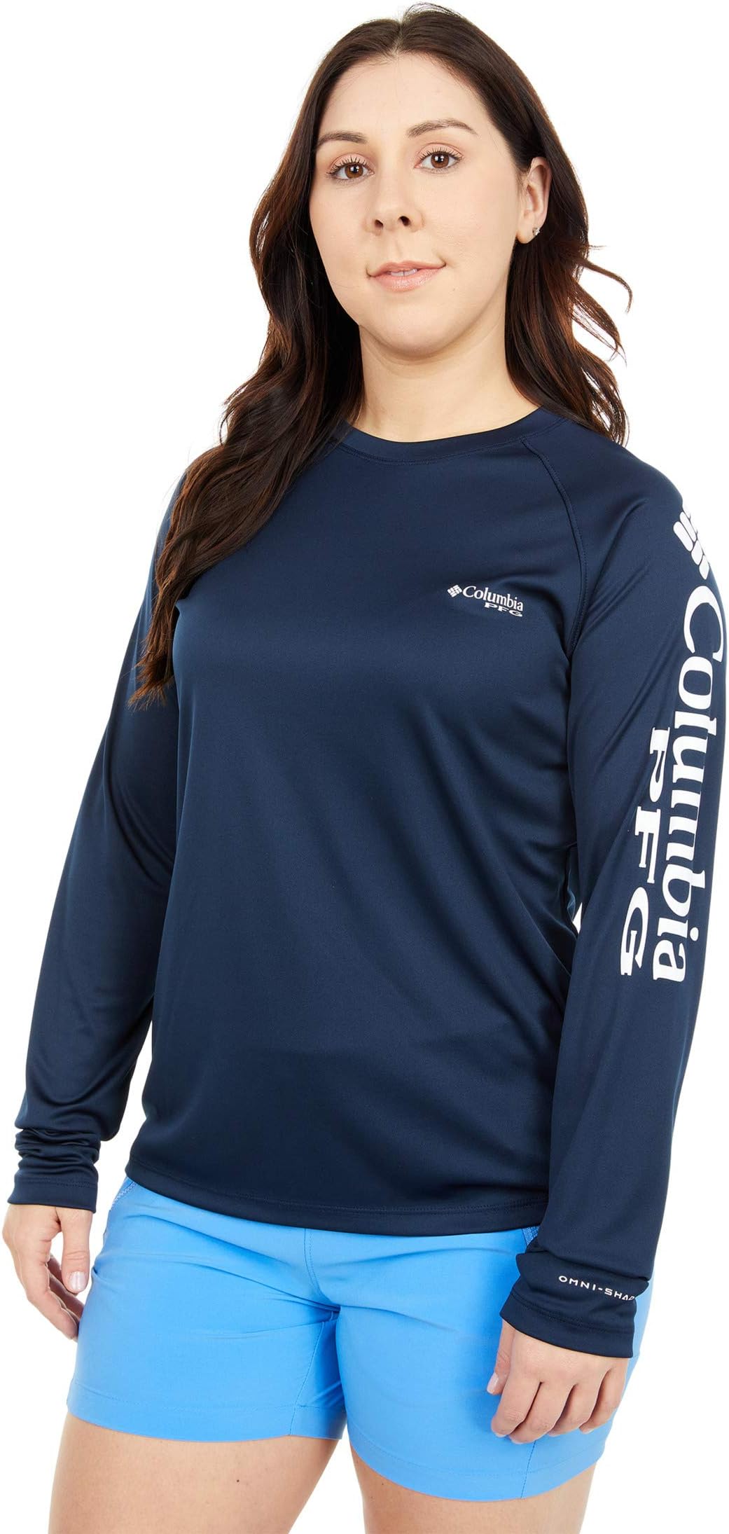 толстовка 1912 с круглым вырезом и логотипом l l bean цвет classic navy collegiate logo Tidal Tee II L/S Columbia, цвет Collegiate Navy/White Logo