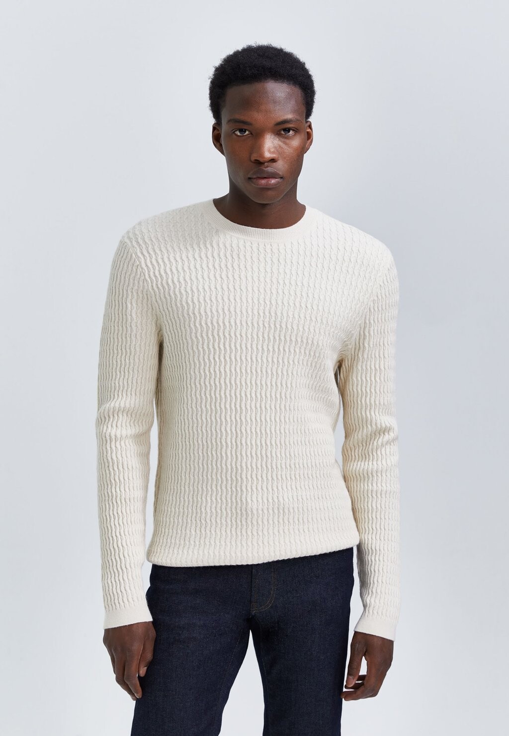

Вязаный свитер TEXTURED IKKS, цвет white beige