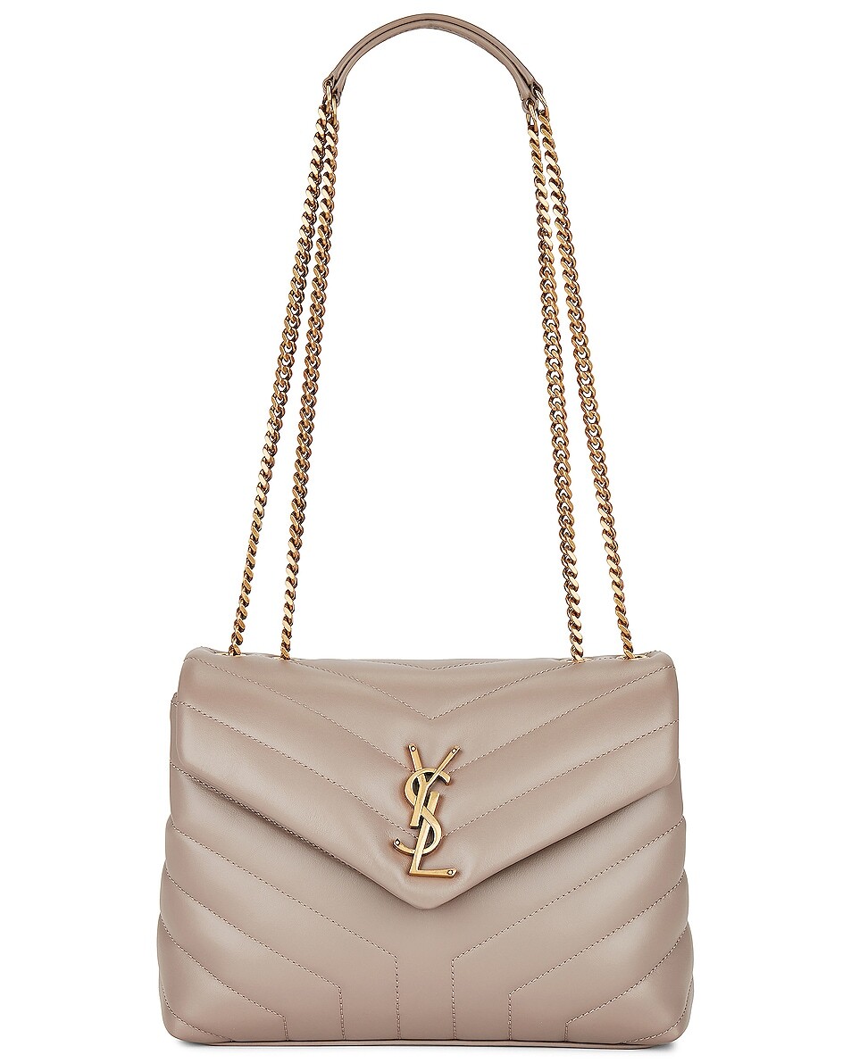 

Сумка через плечо Saint Laurent Small Loulou Chain, цвет Greyish Brown