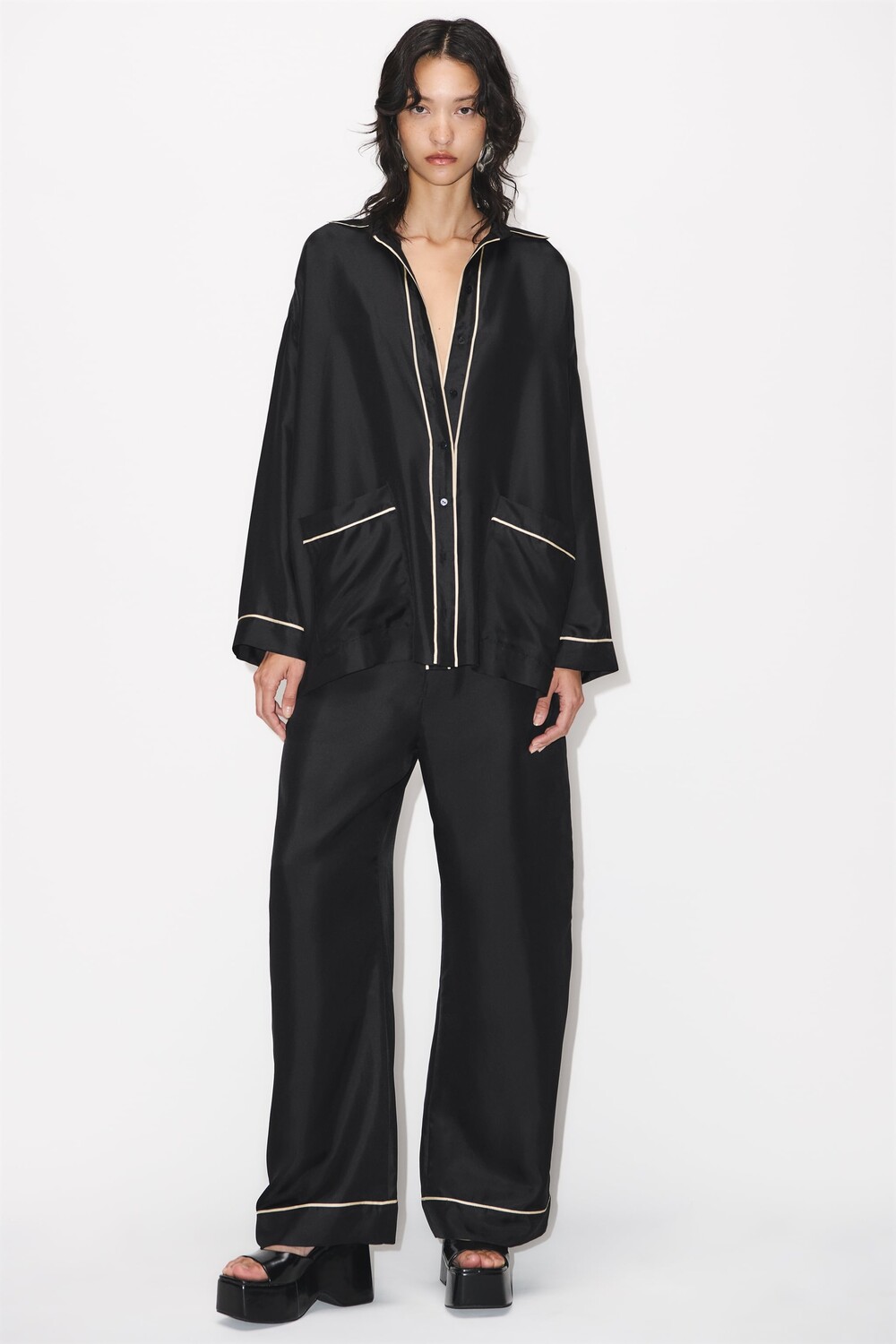 

Шелковые брюки - ограниченная серия Zara, черный