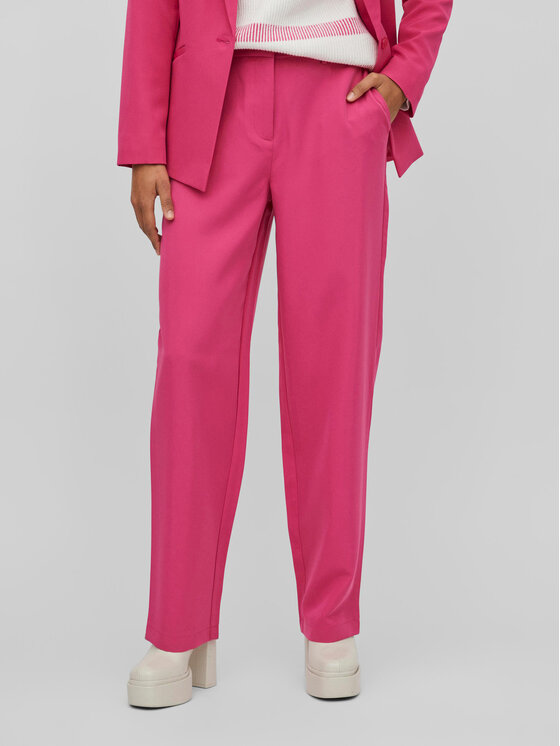 Широкие брюки из ткани Vila, розовый широкие брюки vila фиолетовый