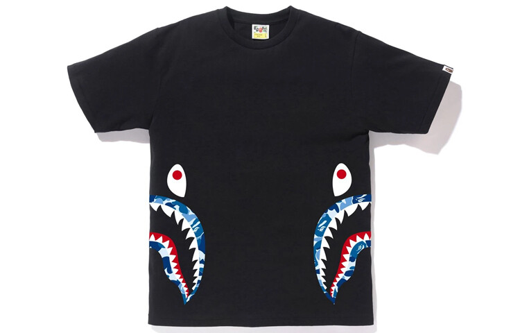 

Футболка Shark Series для мужчин A Bathing Ape, черный/синий