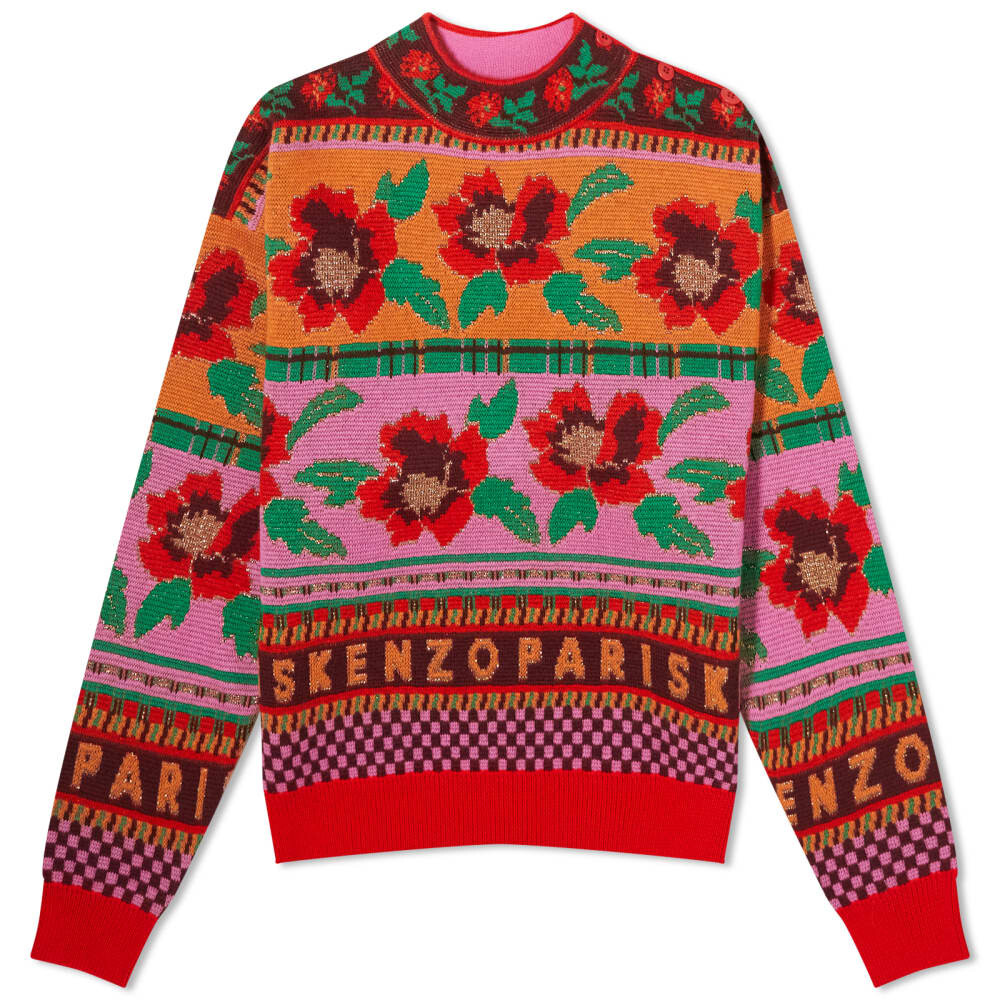 

Вязаный джемпер Kenzo Fairisle с люрексом