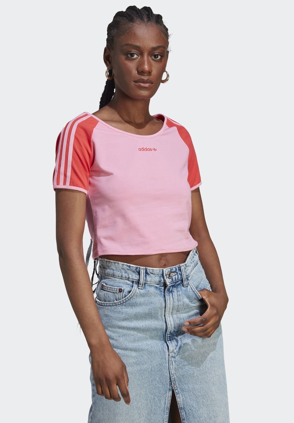 

Футболка с принтом adidas Originals, Розовый