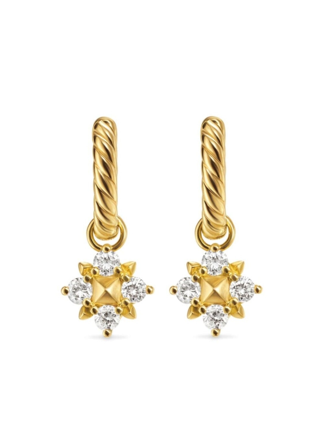 

Серьги-кольца Renaiss из 18-каратного желтого золота с бриллиантами David Yurman, золотой