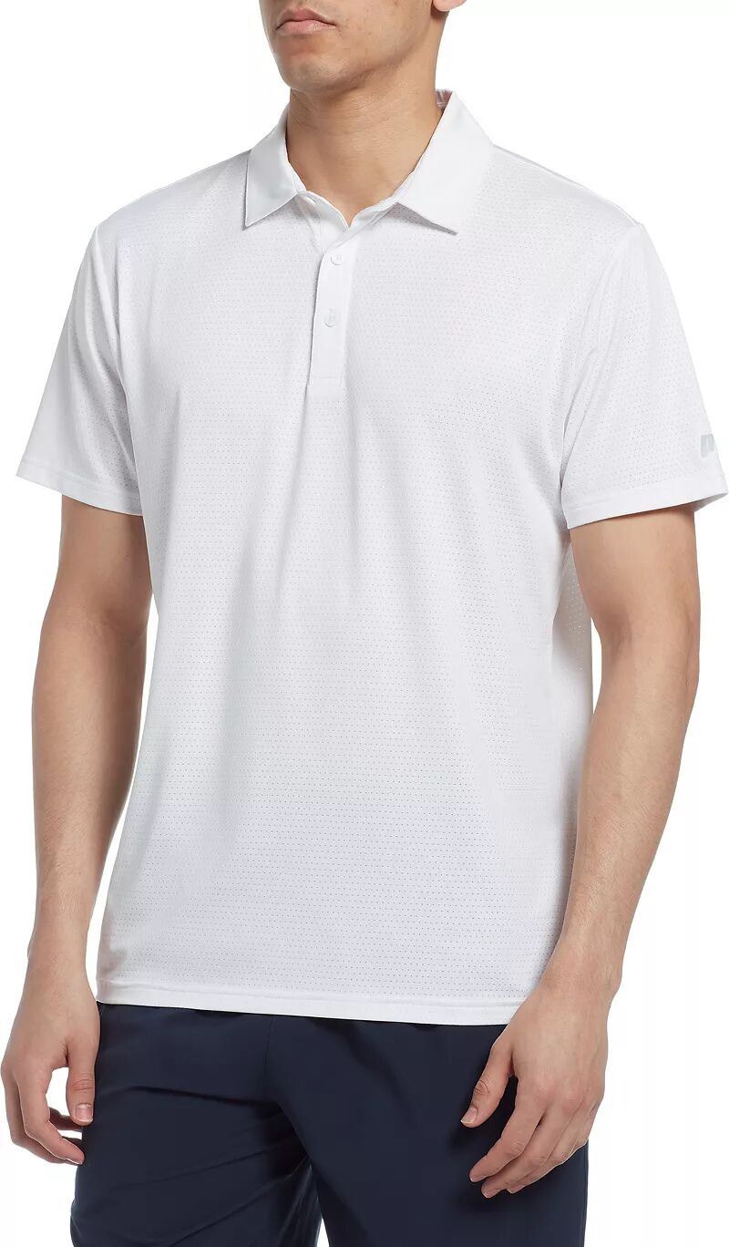 Мужская теннисная футболка-поло Prince из сетчатой ​​ткани, белый