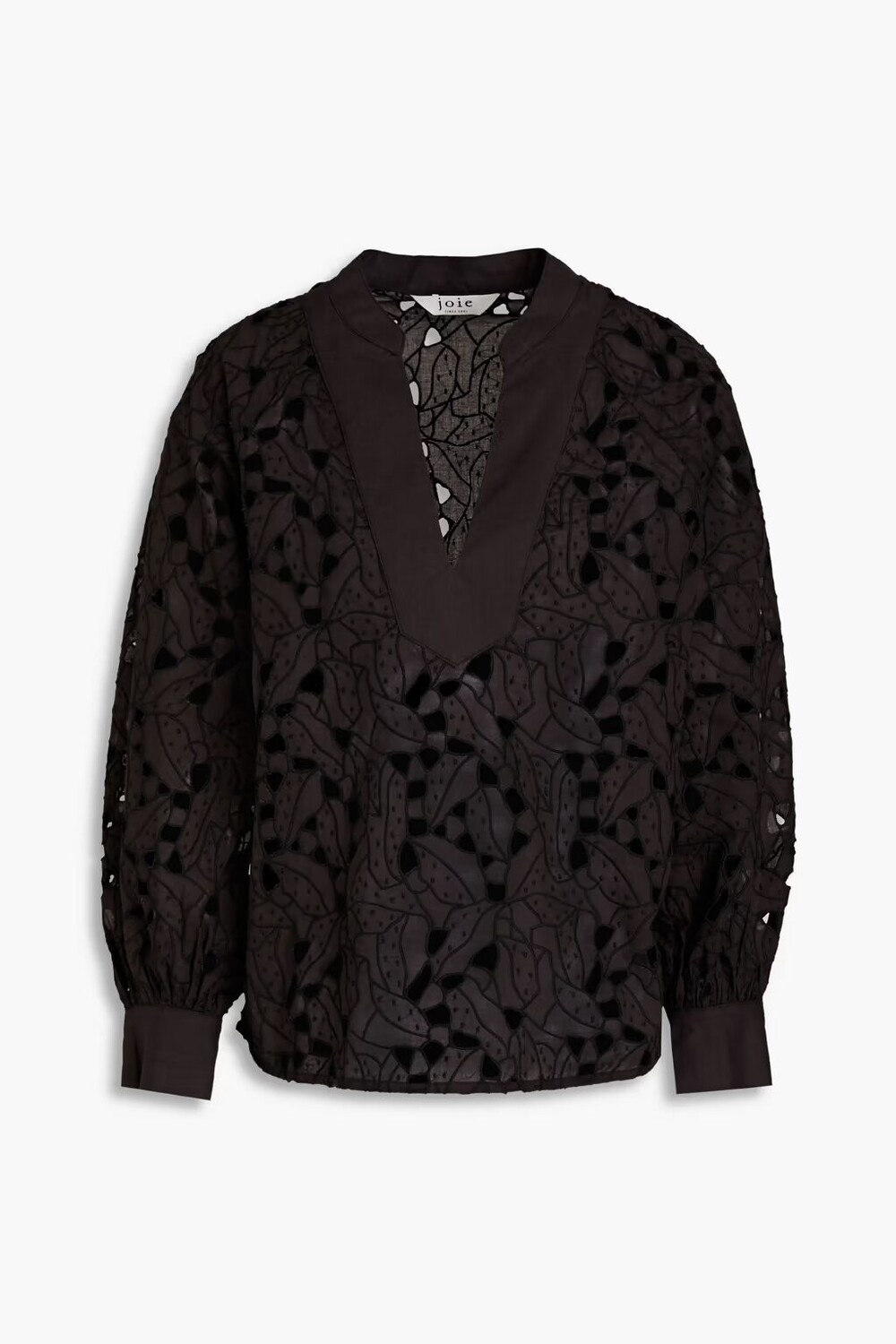 

Блузка Perci Broderie Anglaise из хлопка и лиоцелла Joie, черный